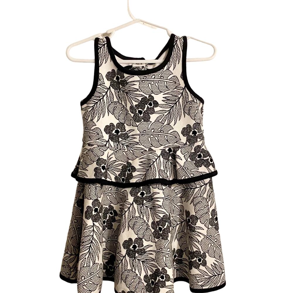 Janie and Jack Black & White Floral Jumper Size 2